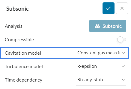 cavitation global settings simscale