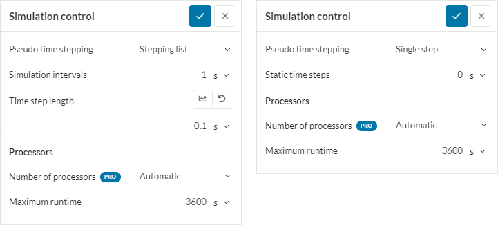 simulation control for structural analysis settings for static analysis