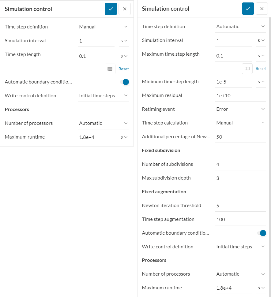 simscale simulation control settings for nonlinear static analysis