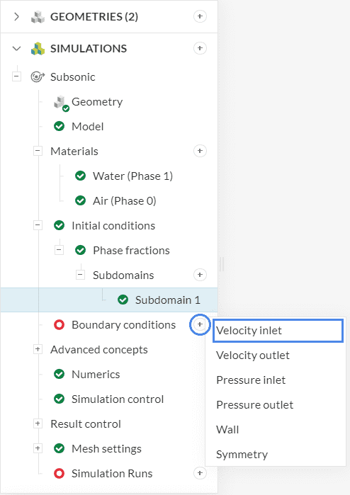 boundary condition velocity inlet globe valve multiphase