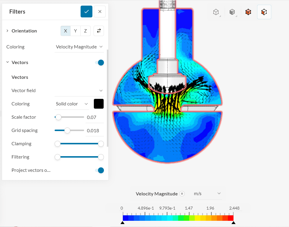 vectors cutting plane multiphase globe valve