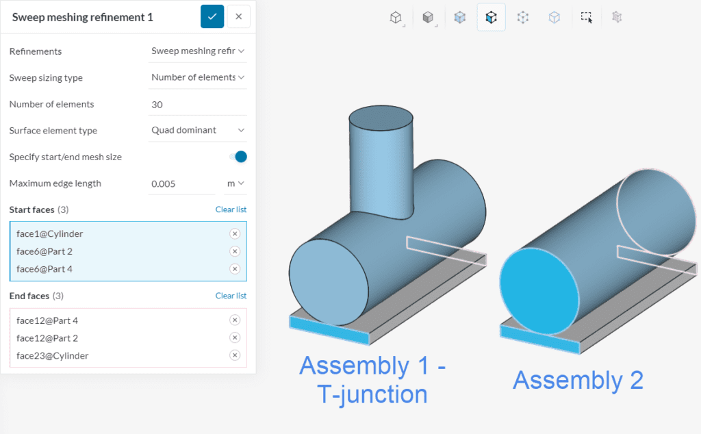 assigning multiple sweep refinements at the same time