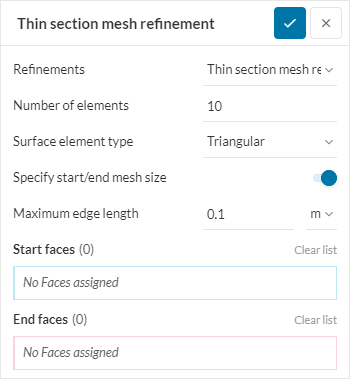 thin section mesh parameters