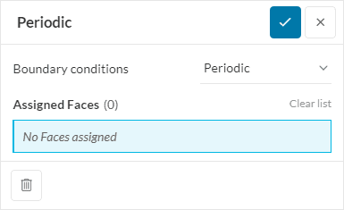 settings panel for the periodic boundary condition