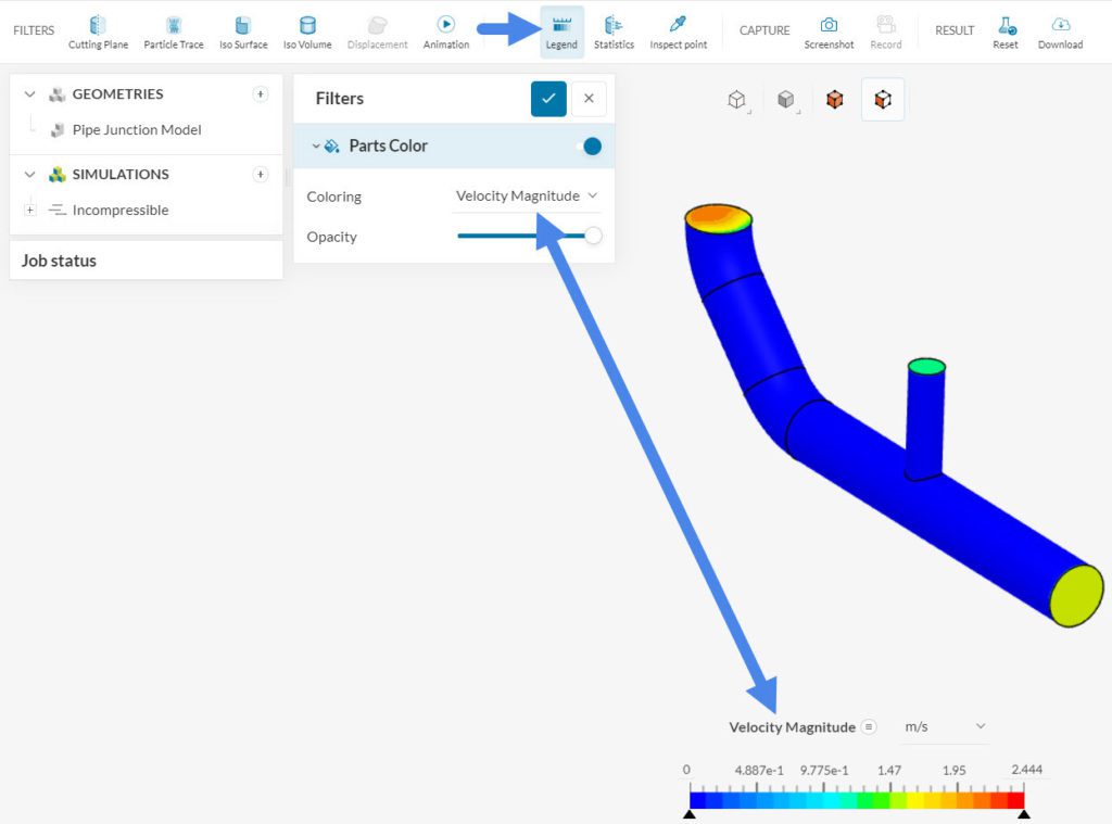 enabling the legend in simscale
