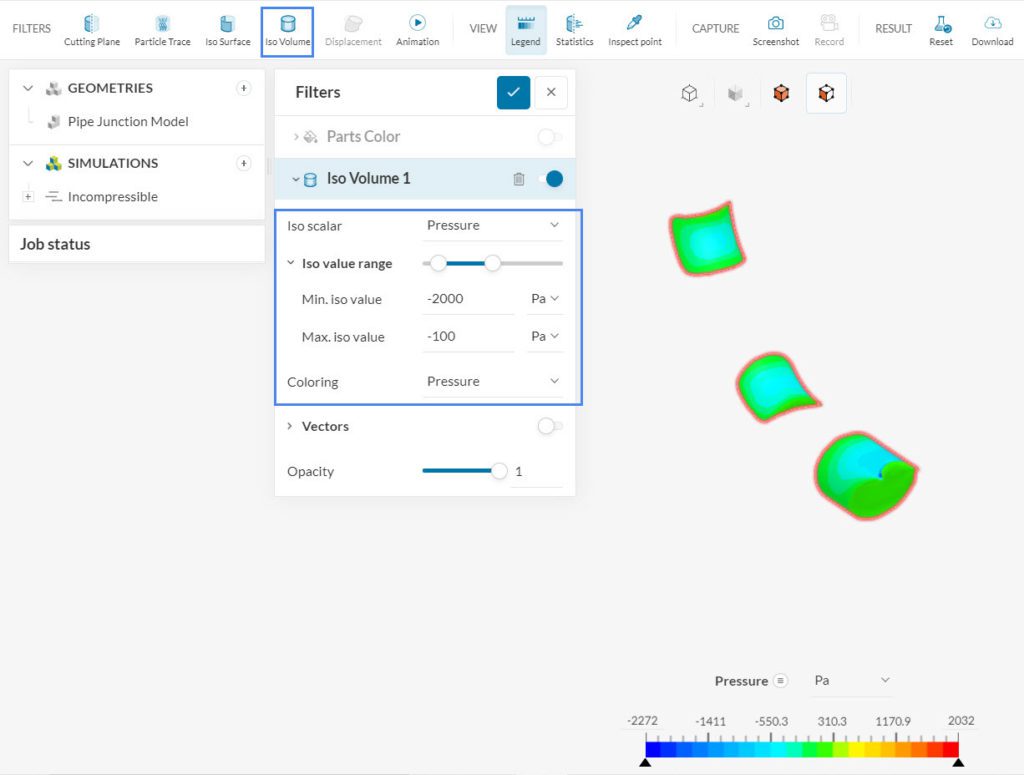 iso volumes filter in simscale