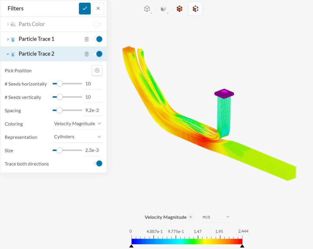 multiple particle traces