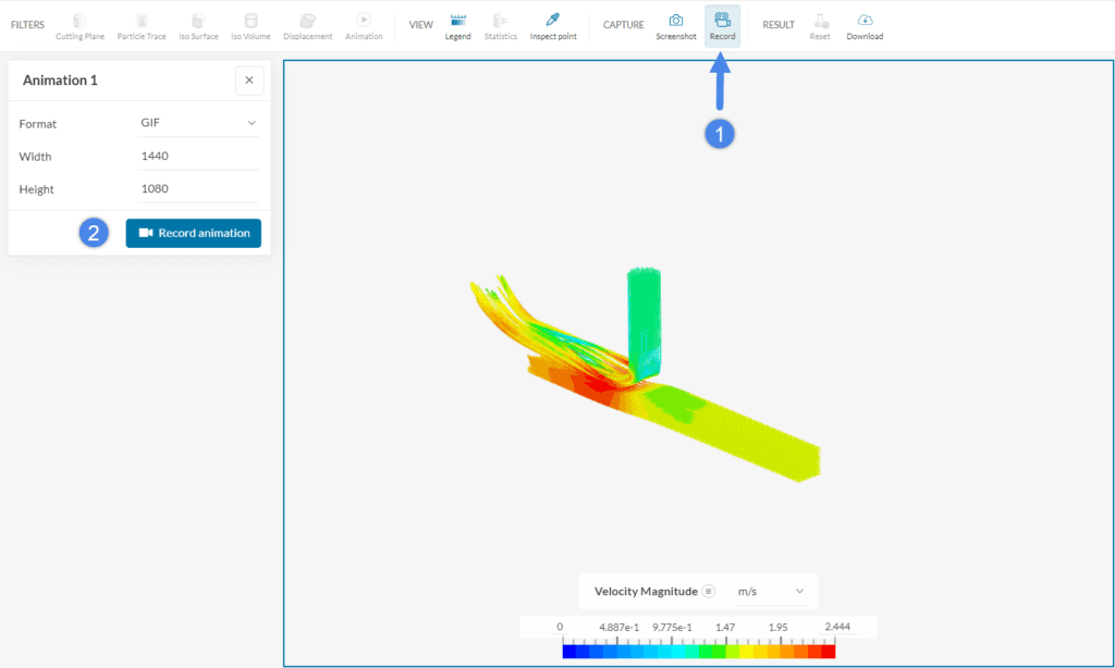 recording an animation in simscale