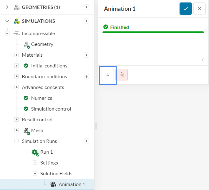 downloading an animation from simscale results