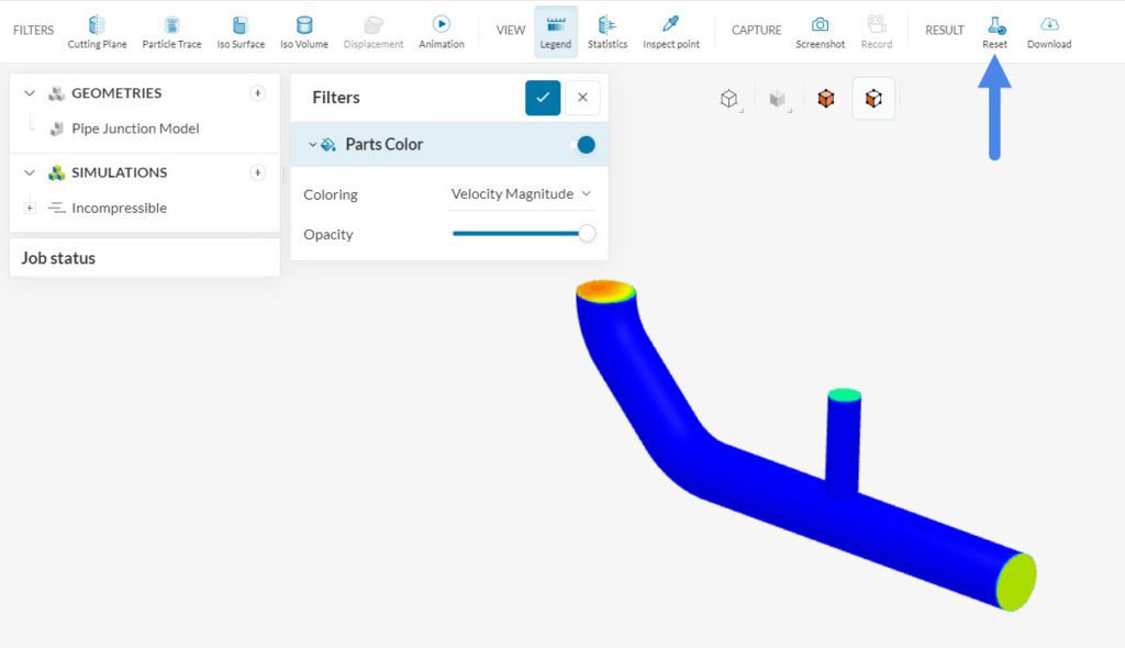 resetting to default values in the online postprocessor