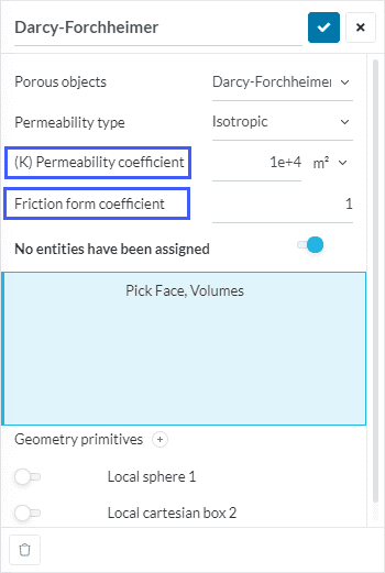 porous media window in simscale advanced modelling in PWC