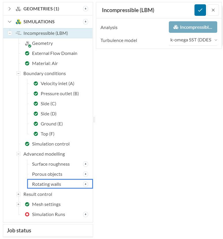 additional option under advanced concepts for rotating wall in LBM 