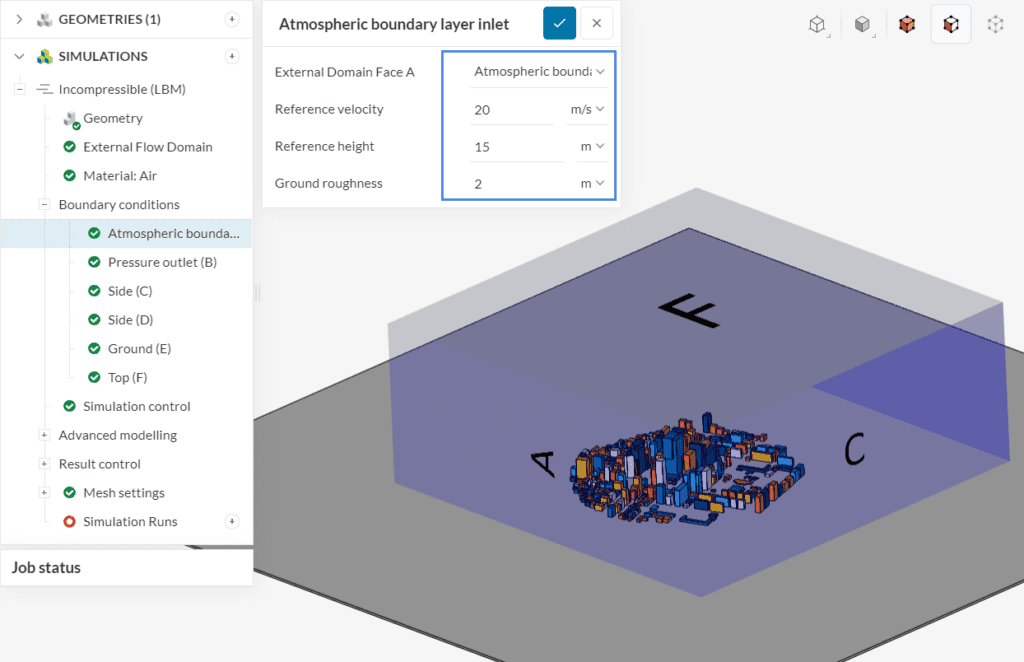 city block lbm inlet profile