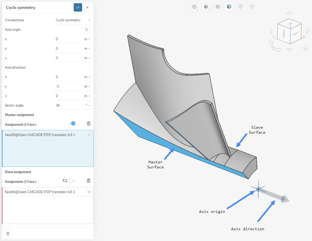 cyclic symmetry linear contact panel example