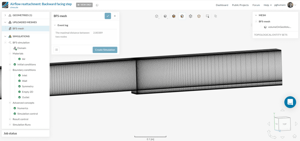 uploaded mesh simulation