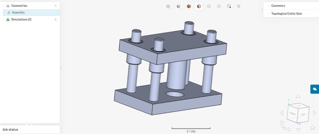 view of assembly after successful upload in simscale
