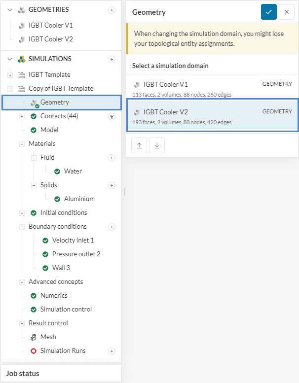 Simulation Templates exchage Geometry