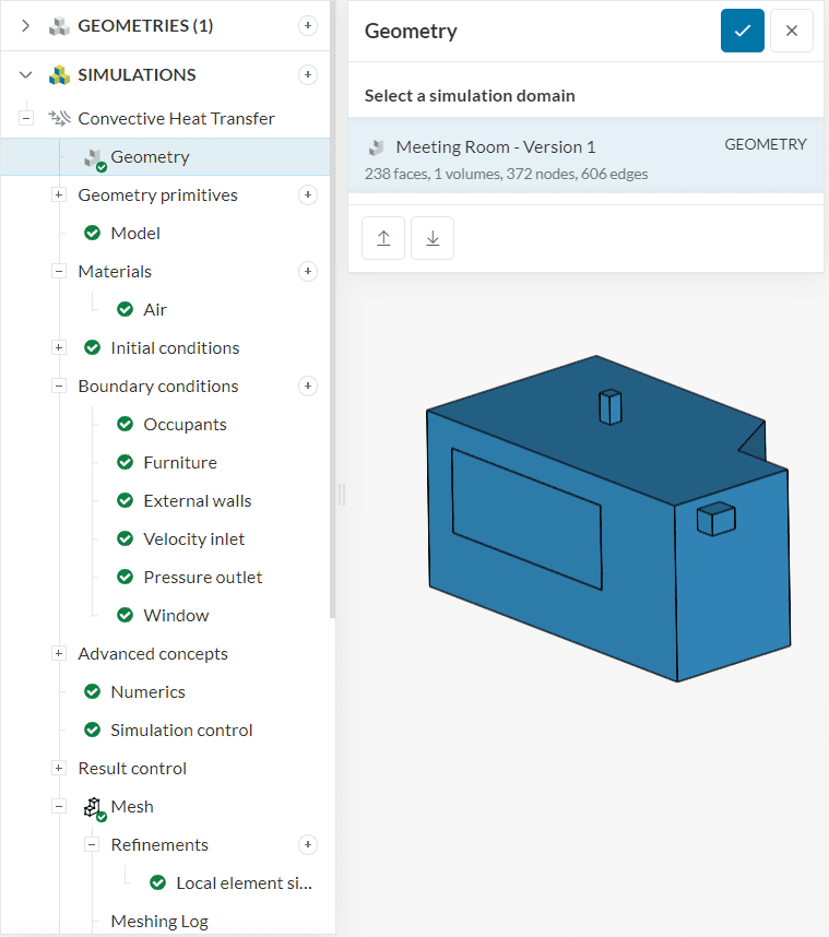 simulation set up in simscale meeting room tutorial maintaining assignments
