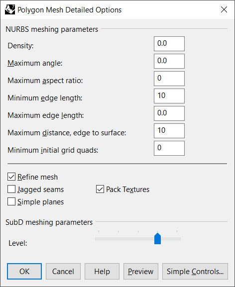 polygon mesh detailed options for how to export a file as an stl from rhino tutorial