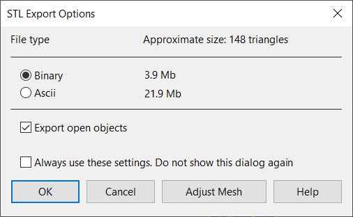 stl file type for simulations ascii binary