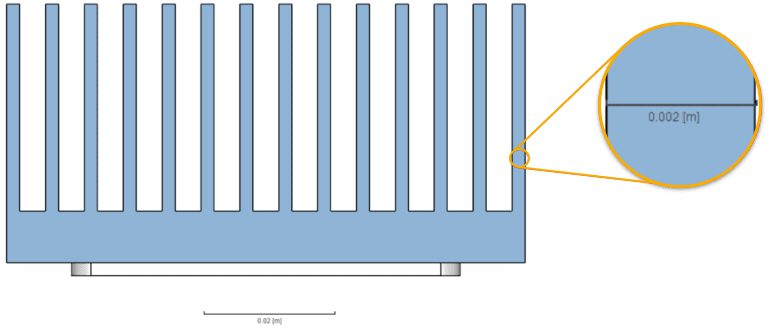 heat sink example estimating cell size within the simscale environment for refinements