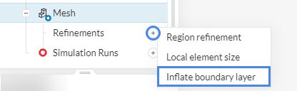 inflate boundary layer simscale