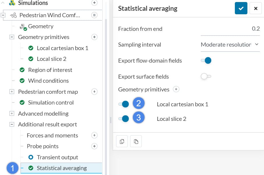 This picture shows how to save the statistical average additional data in a box and on a plane