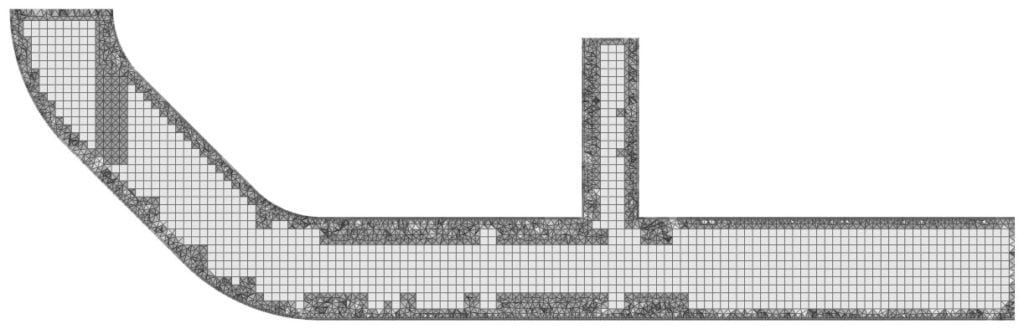 hex mesh cross section of pipe junction model