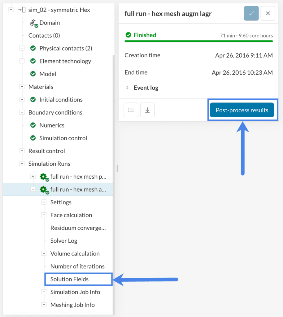 Enter the Post Processor to view displacements