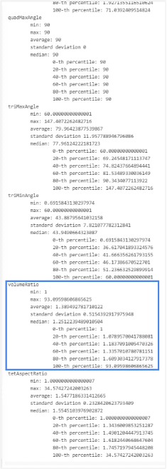 example of bad mesh metrics that need to be checked and improved