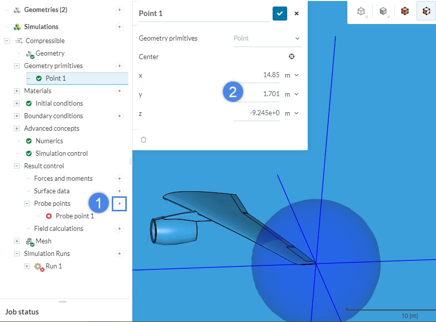 wing simulation point where divergence starts