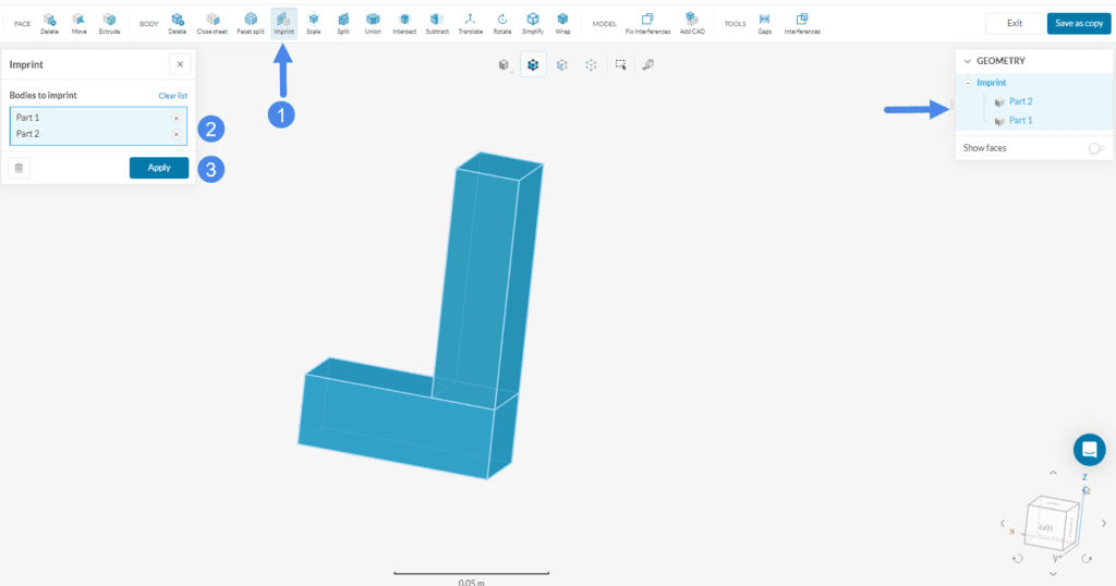 imprint operation select imprint