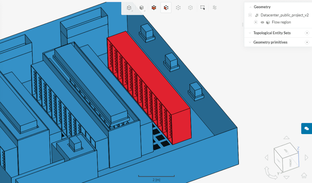 using quick selection tools on simscale to set up a data center simulation