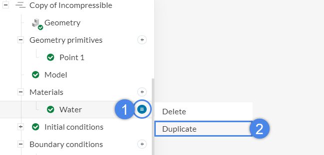 duplicate material property data within the simscale simulation platform