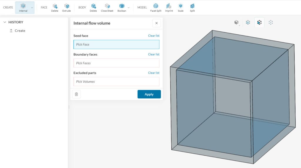 flow volume creation internal or external