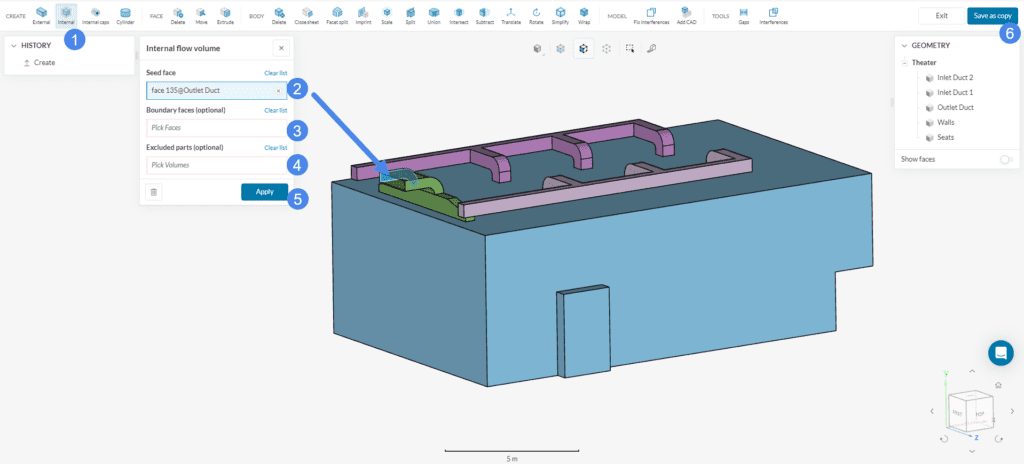 flow volume extraction internal _ 2 settings
