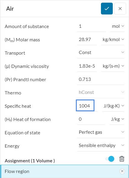 specific heat cht simulation