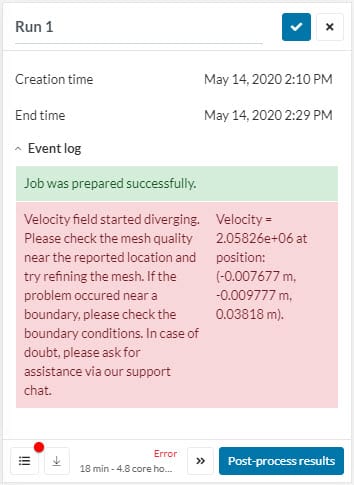 divergence monitor in simscale