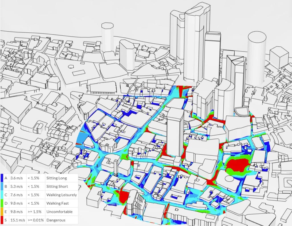 pedestrian wind comfort map 