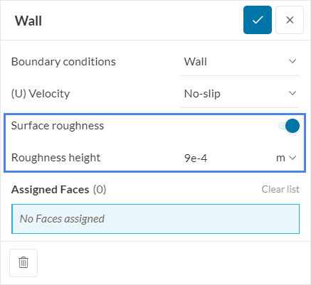 wall roughness assignment in subsonic solver