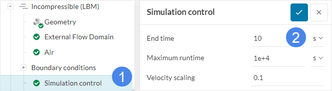 simulation control settings for lbm
