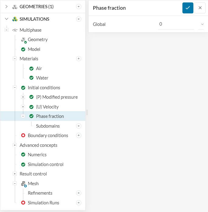 phase fraction initialization multiphase