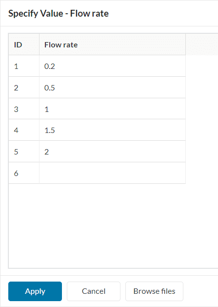parametric study in simscale table definition