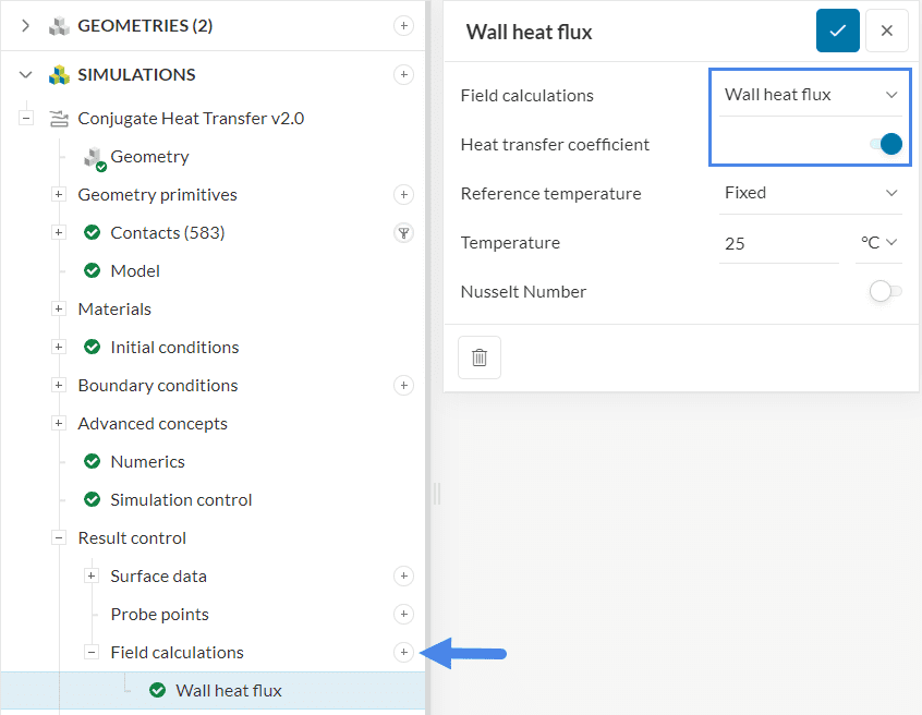 heat transfer coefficient result control