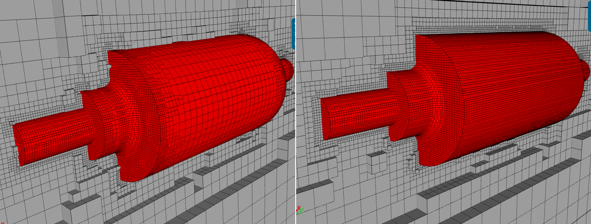 comparison between surface refinements with different refinement levels