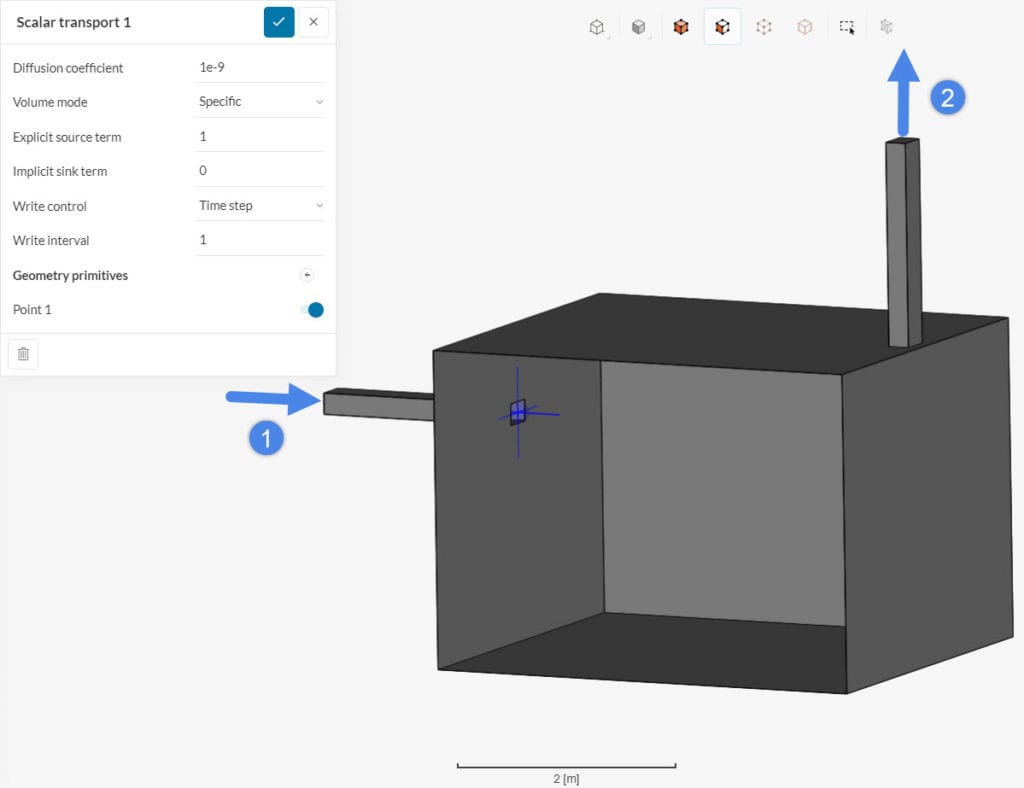 scalar transport result control example setup