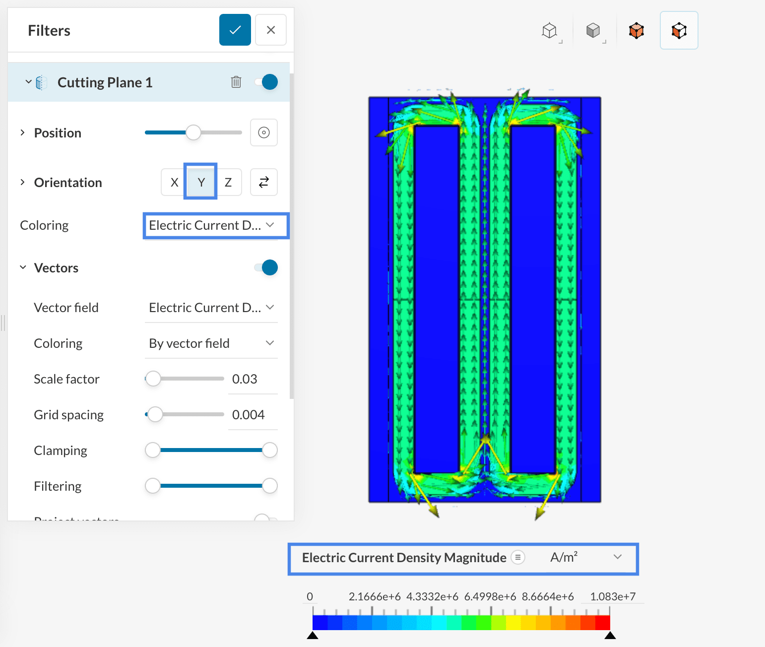 electric current density vectors