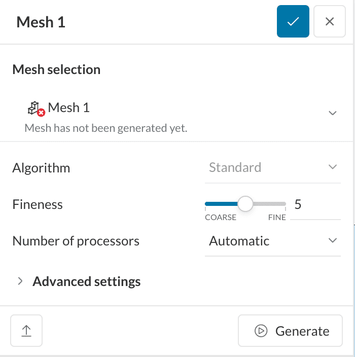 automatic mesh fineness 5 in multiphase analysis