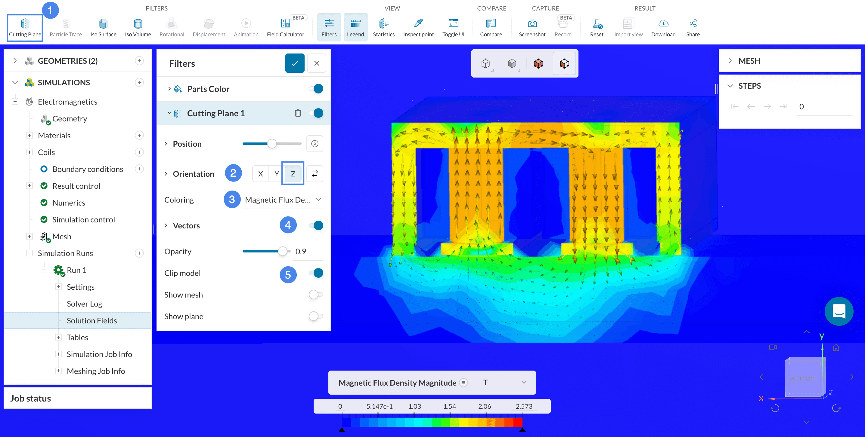 cutting plane filter mesh solid color