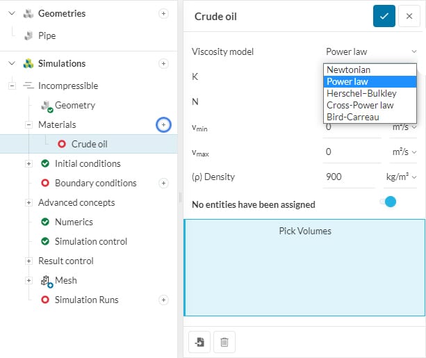 sccessing non-newtonian fluid models in simscale